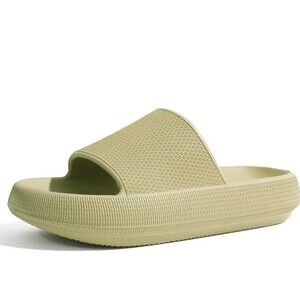 Pillow Slides Womens SZ 8.5/9 Green Anti-Slip Sandals Soft Shower Pool Shoes